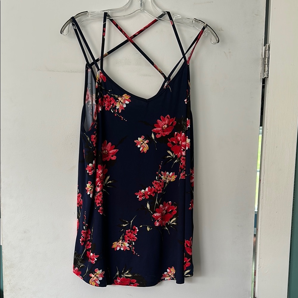 Papermoon Navy Floral Knit Top